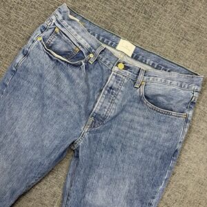 Sid Mashburn Jeans Mens 36x30* (36x25) Light Wash Straight Leg Button Fly